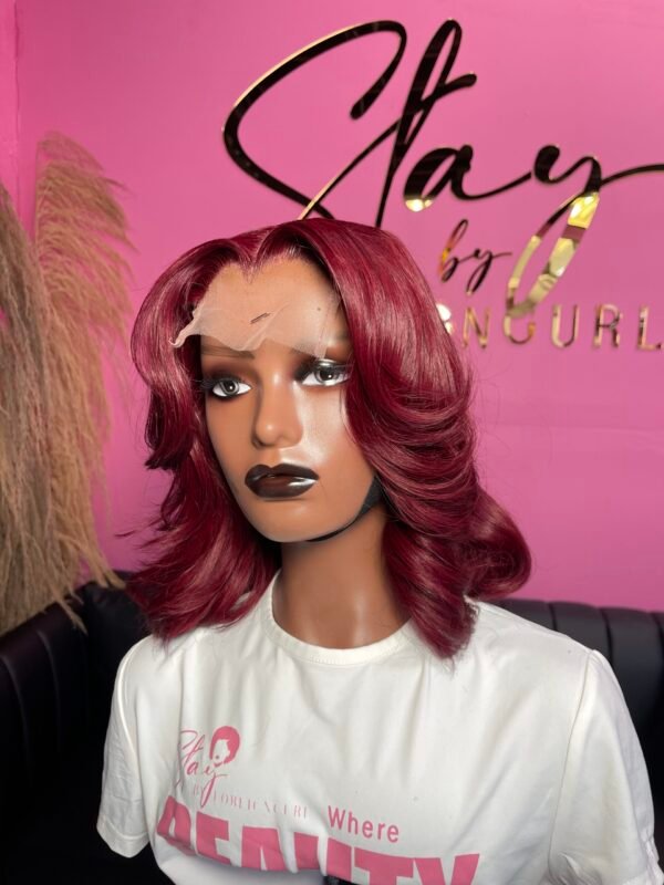 Sexy Red 4X4  Closure Wig 100% Human hair - Image 3